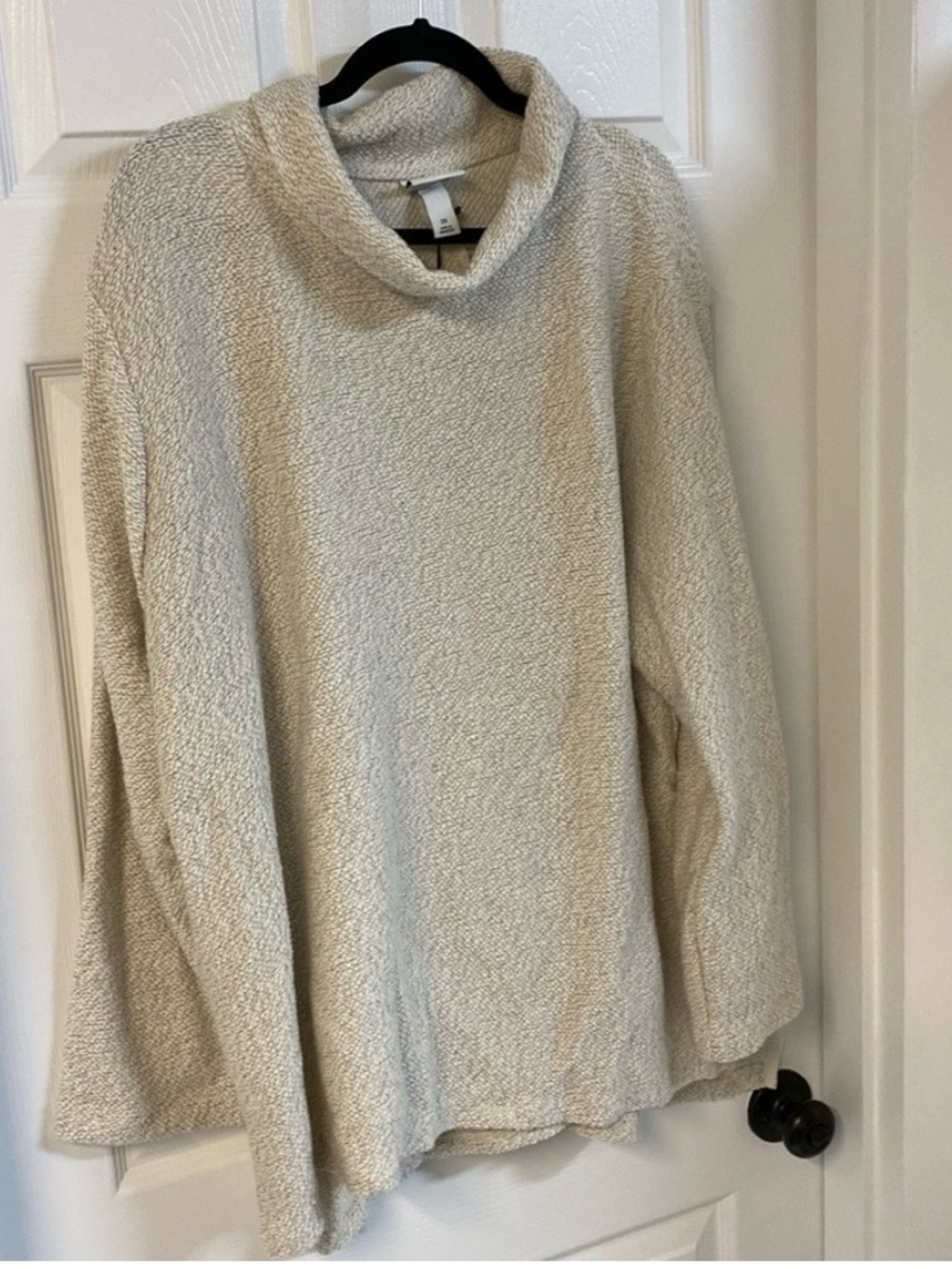 AVA & VIV 4X Oatmeal Bouclé Cowl Neck Sweater Cozy Quiet Luxury Tunic
